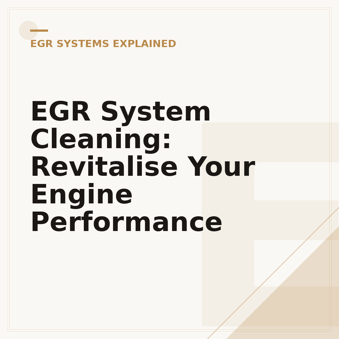 EGR System Cleaning: Revitalise Your Engine Performance