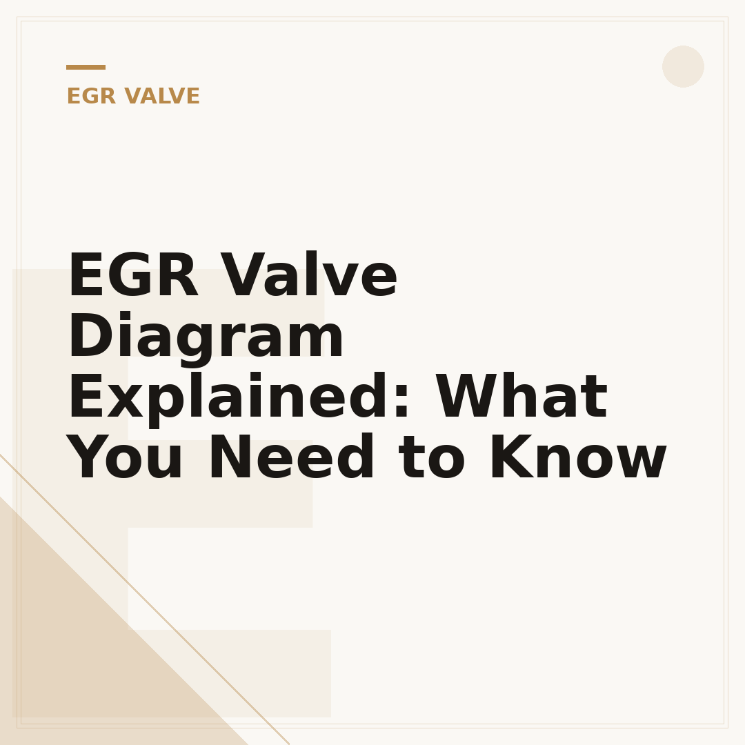EGR Valve Diagram Explained: What You Need to Know