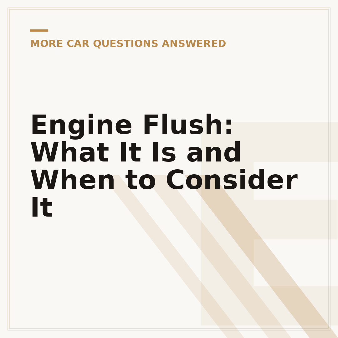 Engine Flush: What It Is and When to Consider It