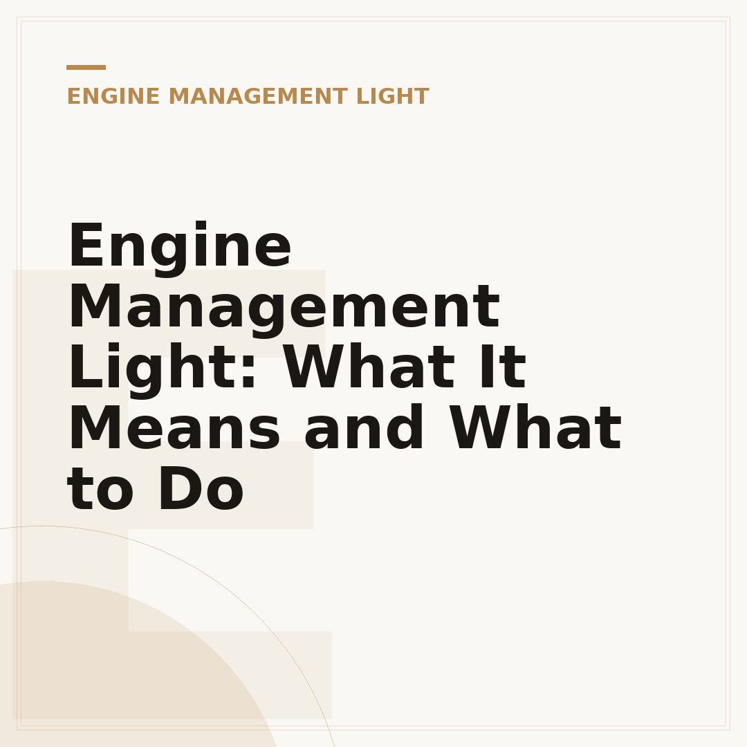 Engine Management Light: What It Means and What to Do