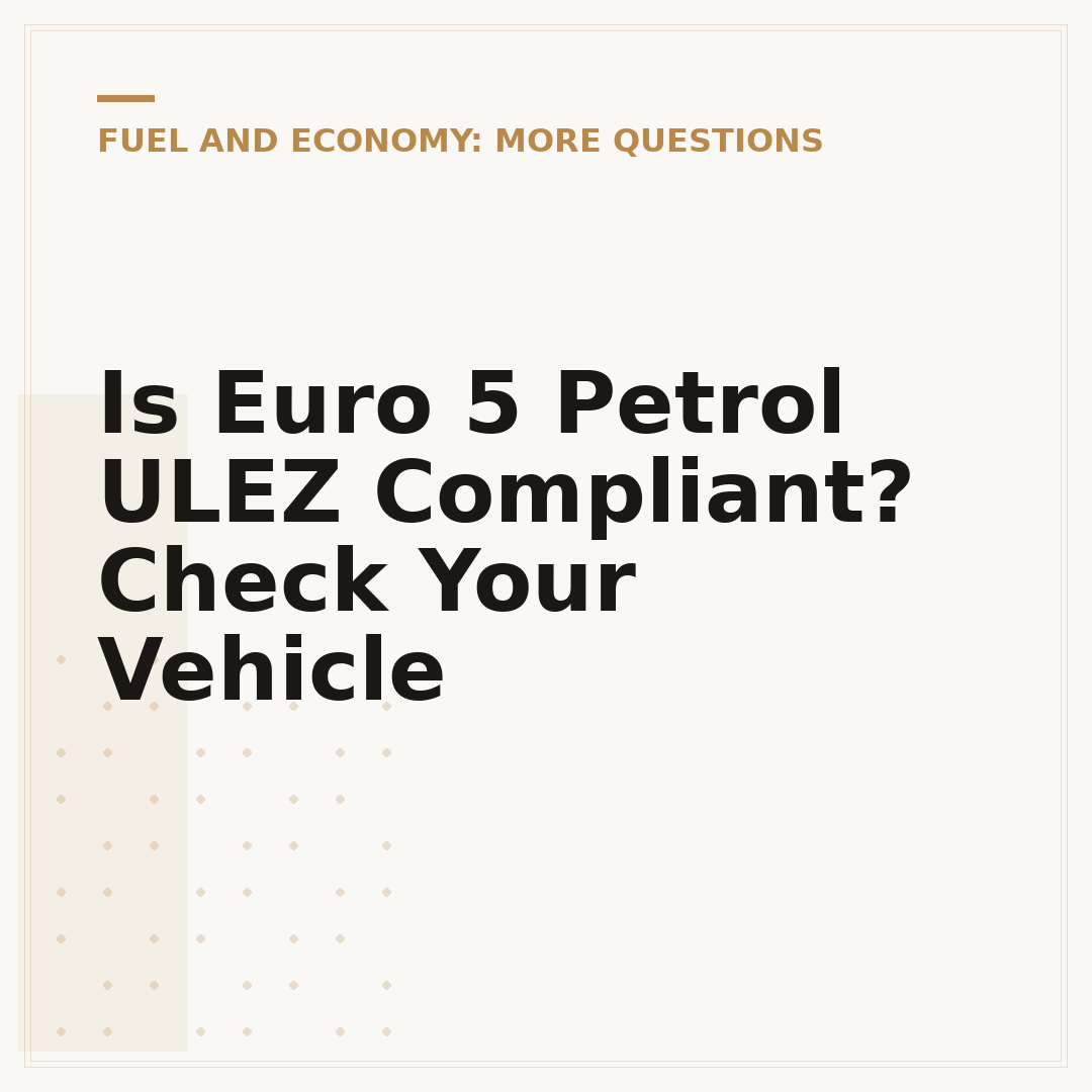 Is Euro 5 Petrol ULEZ Compliant? Check Your Vehicle