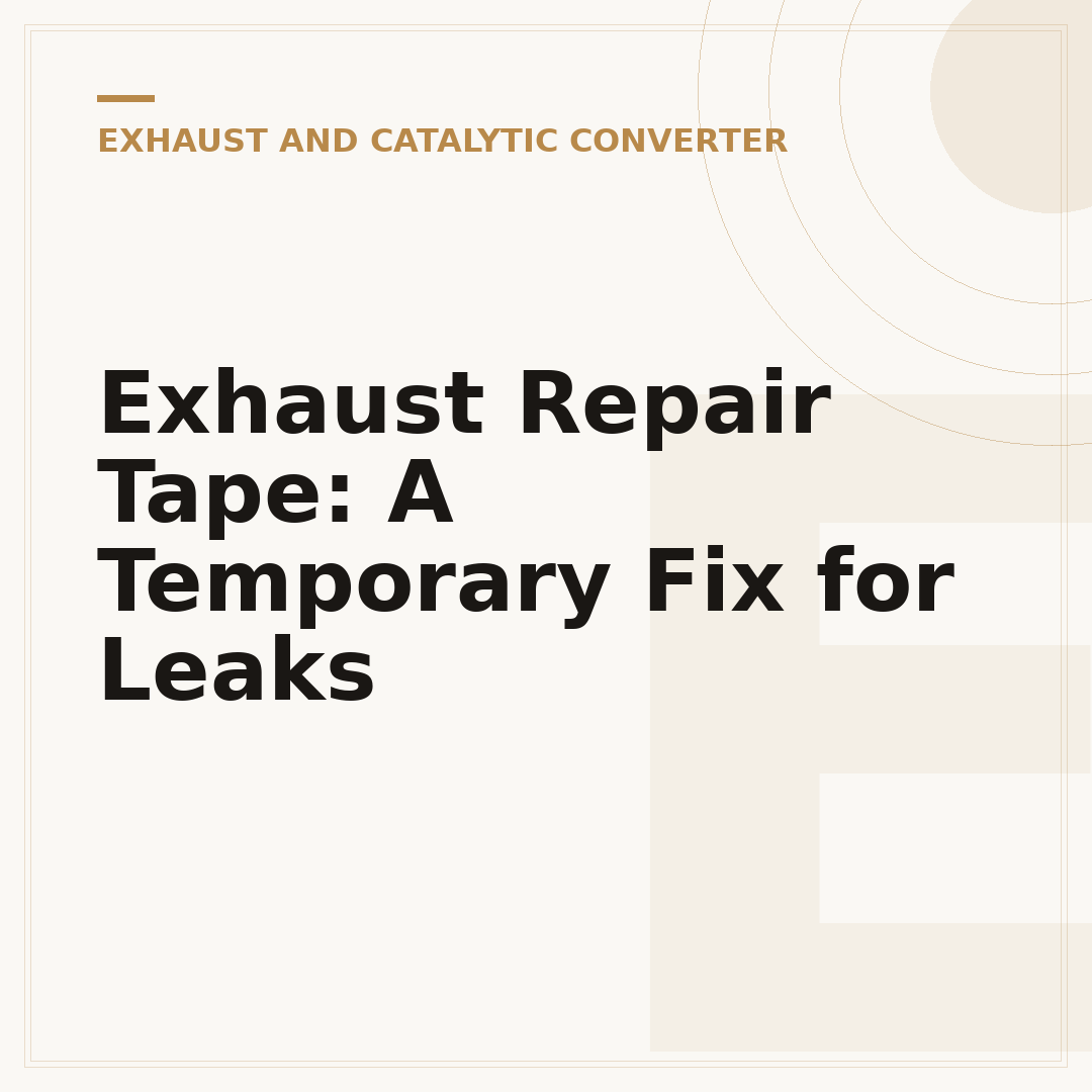 Exhaust Repair Tape: A Temporary Fix for Leaks