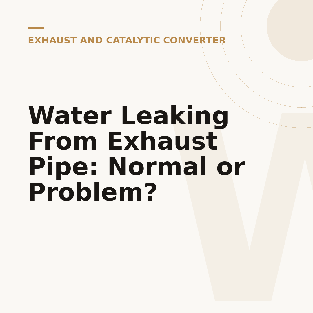 Water Leaking From Exhaust Pipe: Normal or Problem?