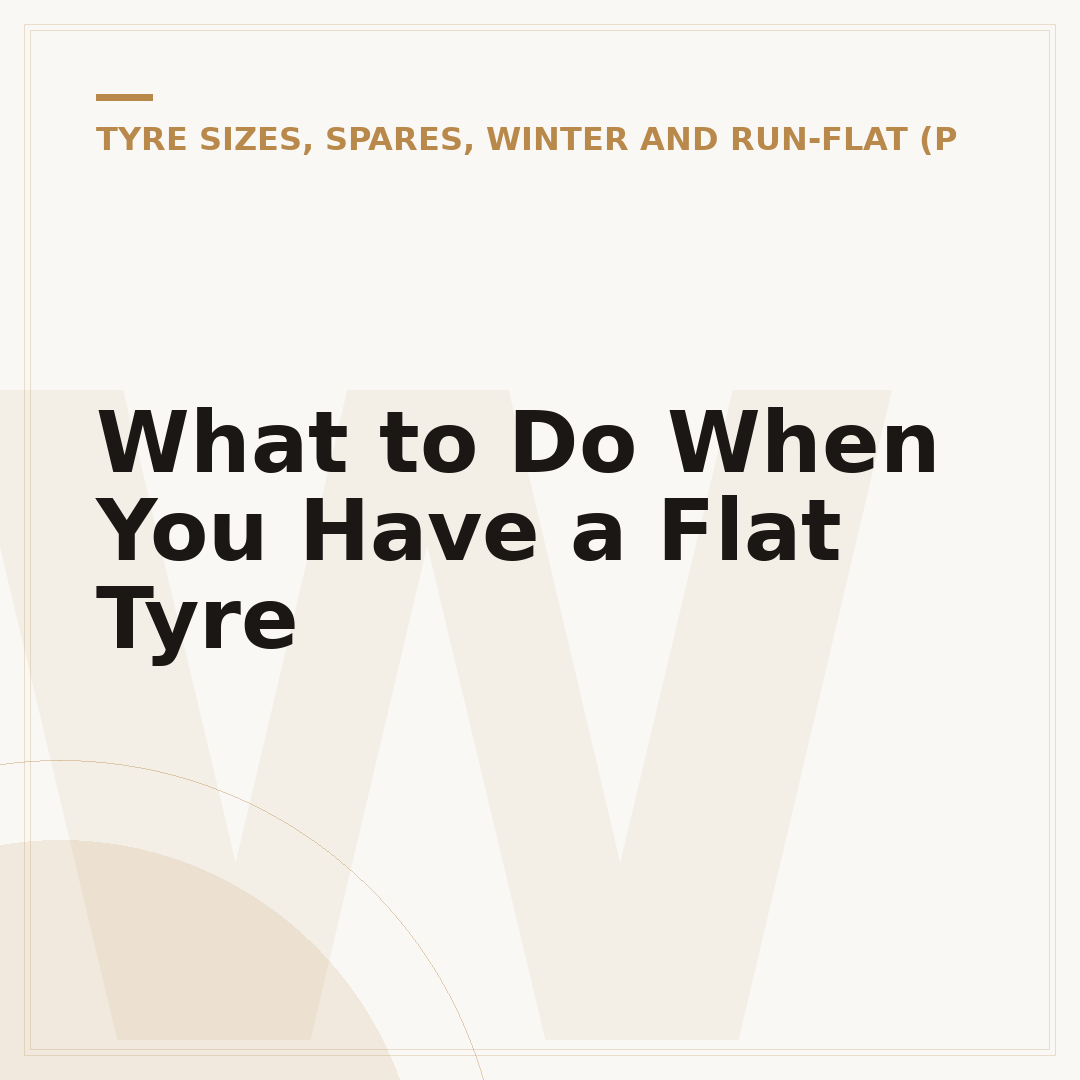 What to Do When You Have a Flat Tyre