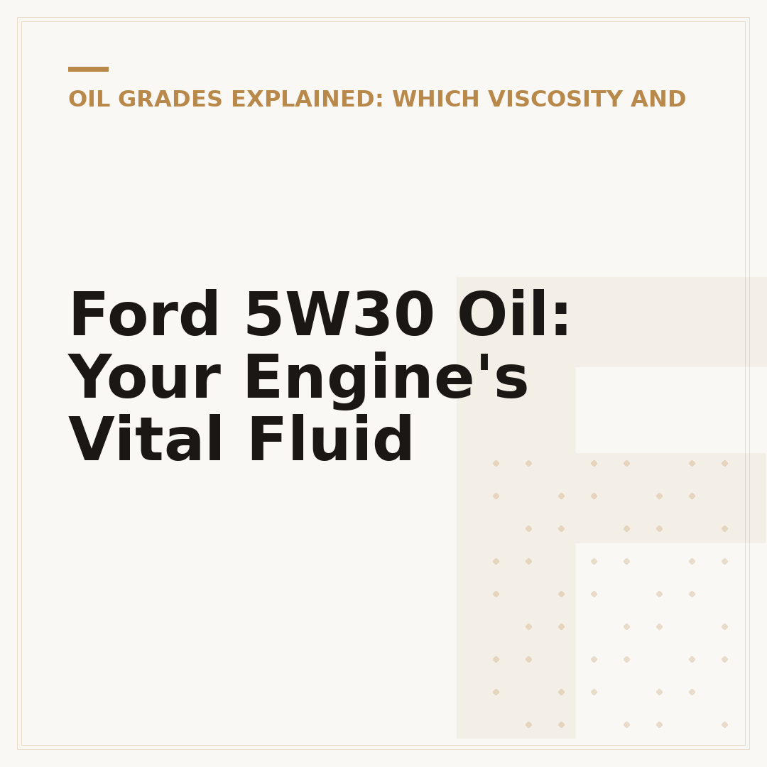 Ford 5W30 Oil: Your Engine's Vital Fluid