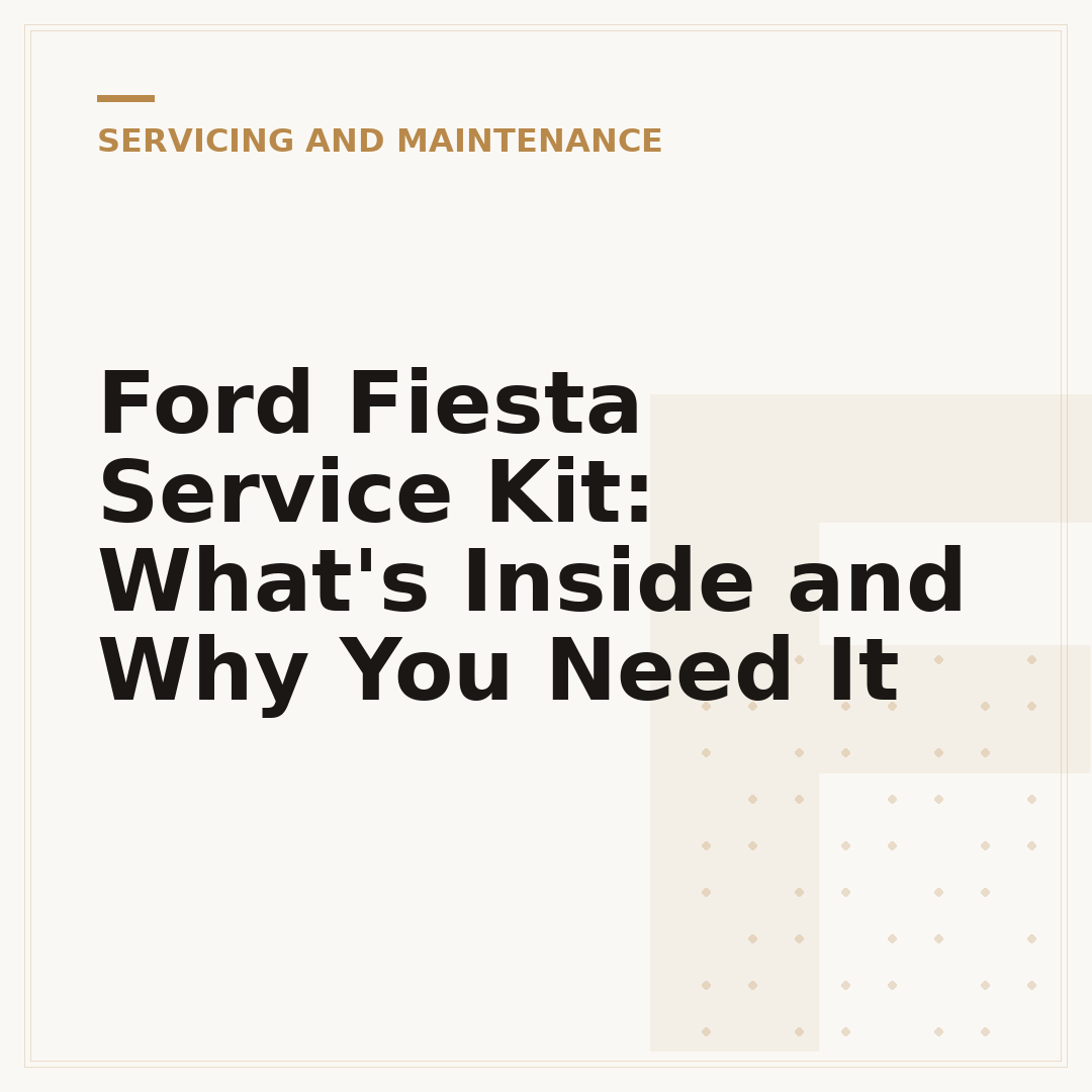 Ford Fiesta Service Kit: What's Inside and Why You Need It