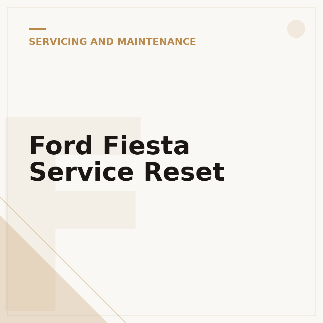 Ford Fiesta Service Reset