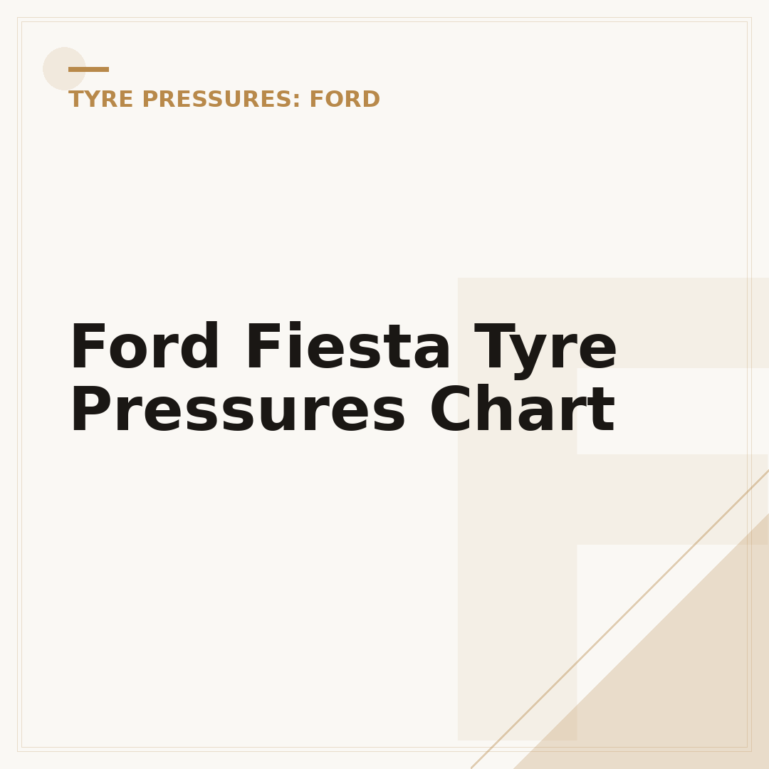 Ford Fiesta Tyre Pressures Chart