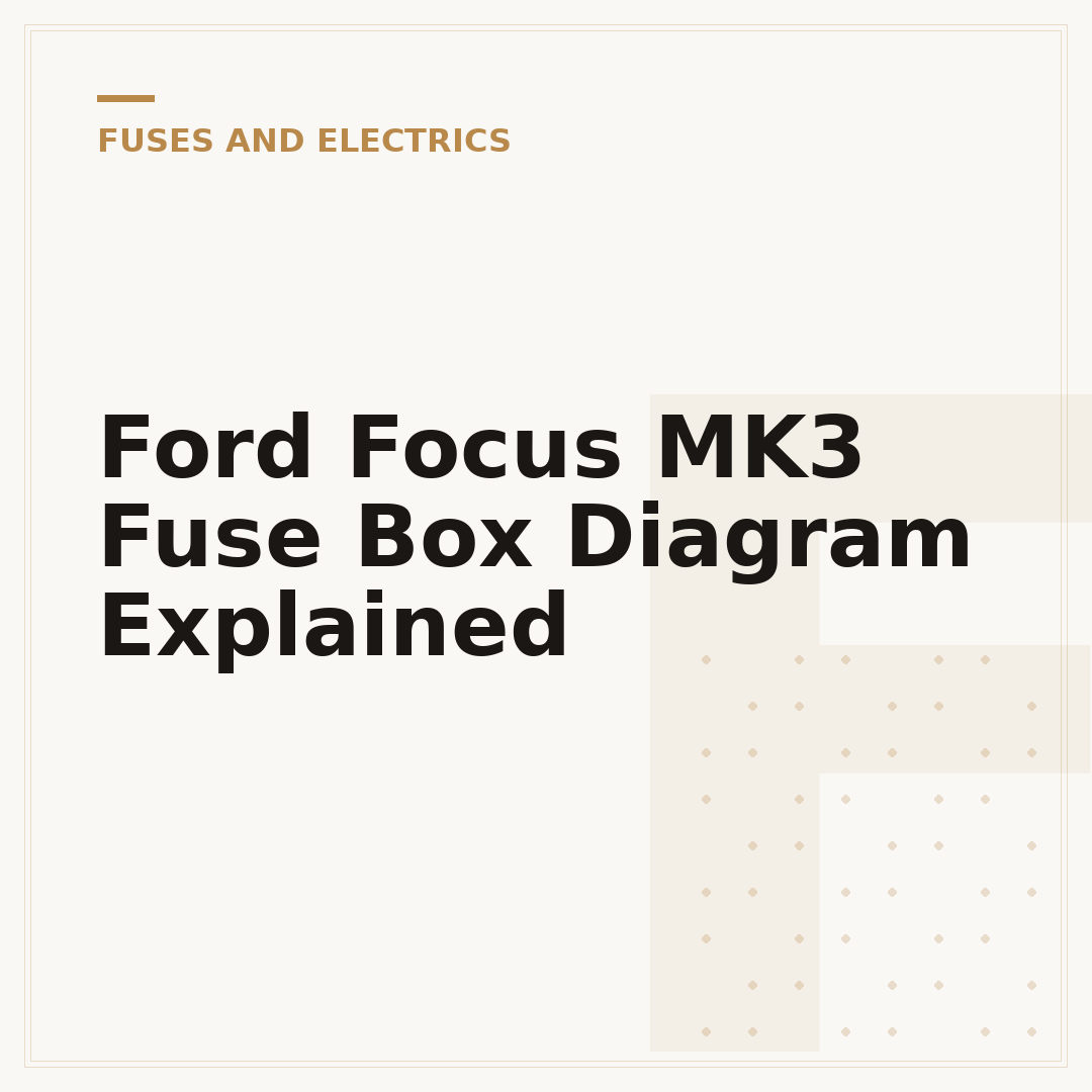 Ford Focus MK3 Fuse Box Diagram Explained