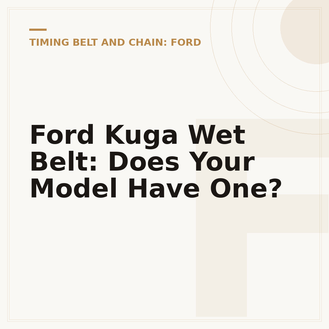 Ford Kuga Wet Belt: Does Your Model Have One?