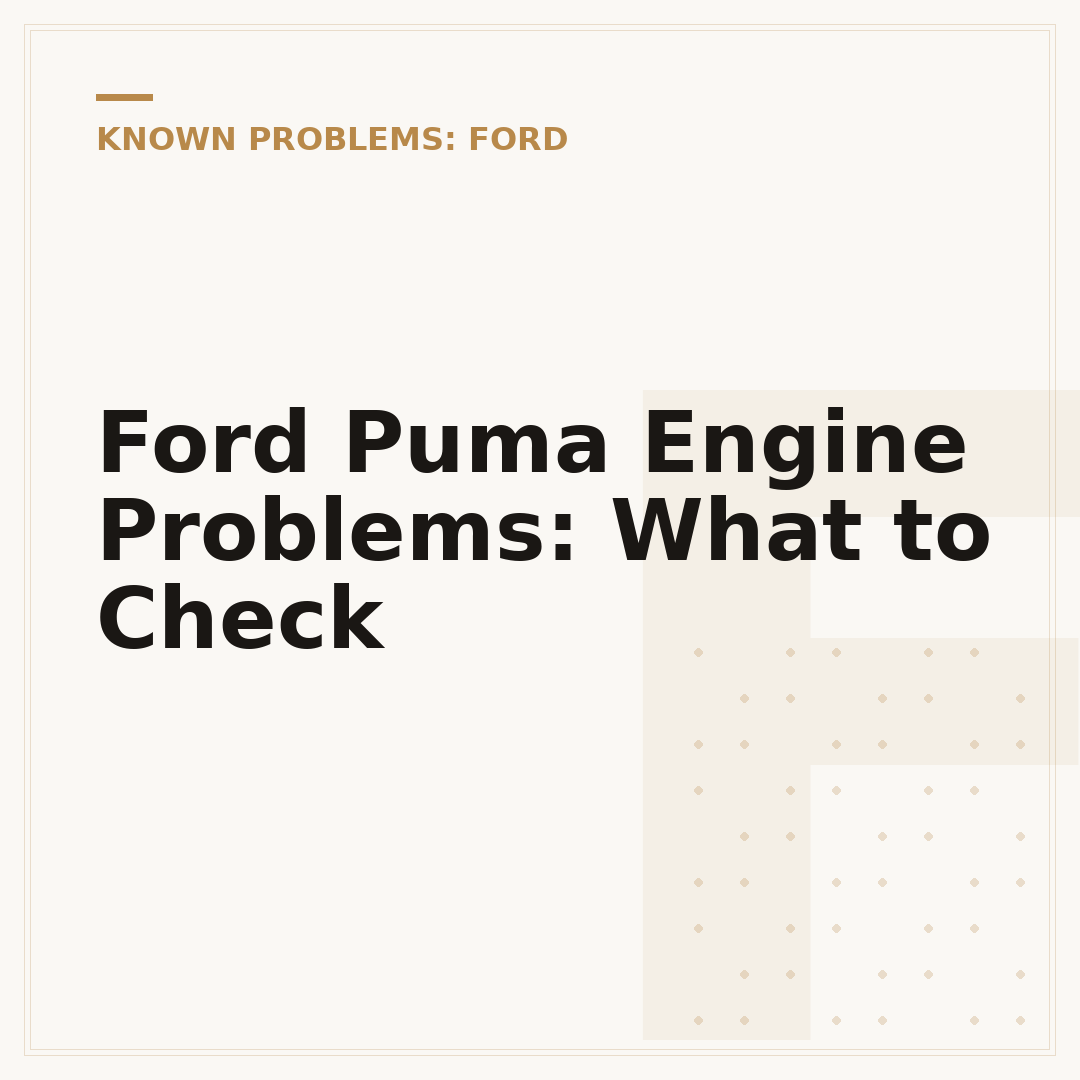 Ford Puma Engine Problems: What to Check
