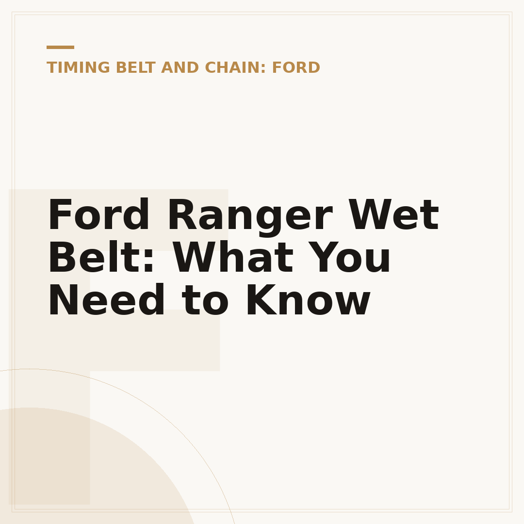 Ford Ranger Wet Belt: What You Need to Know