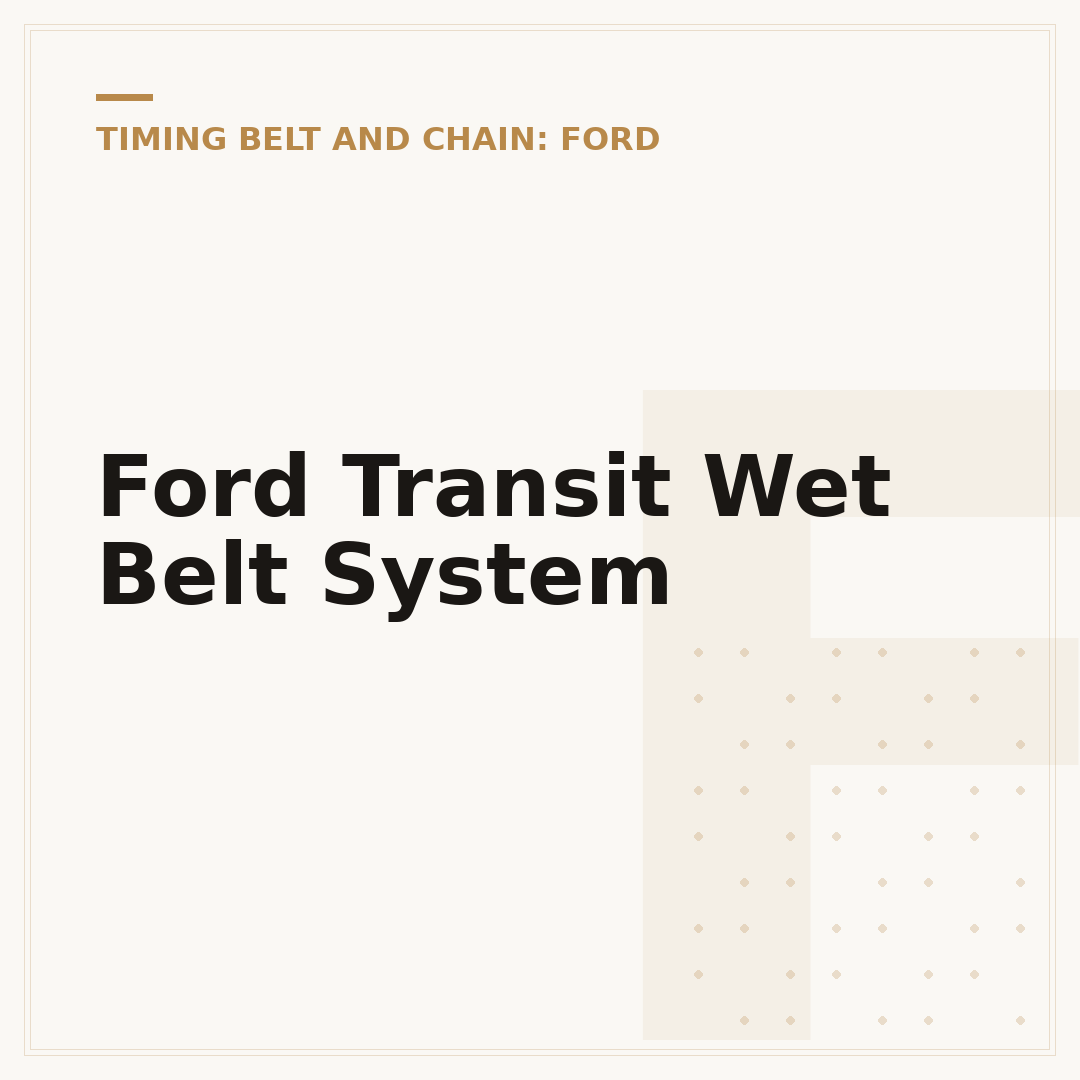 Ford Transit Wet Belt System