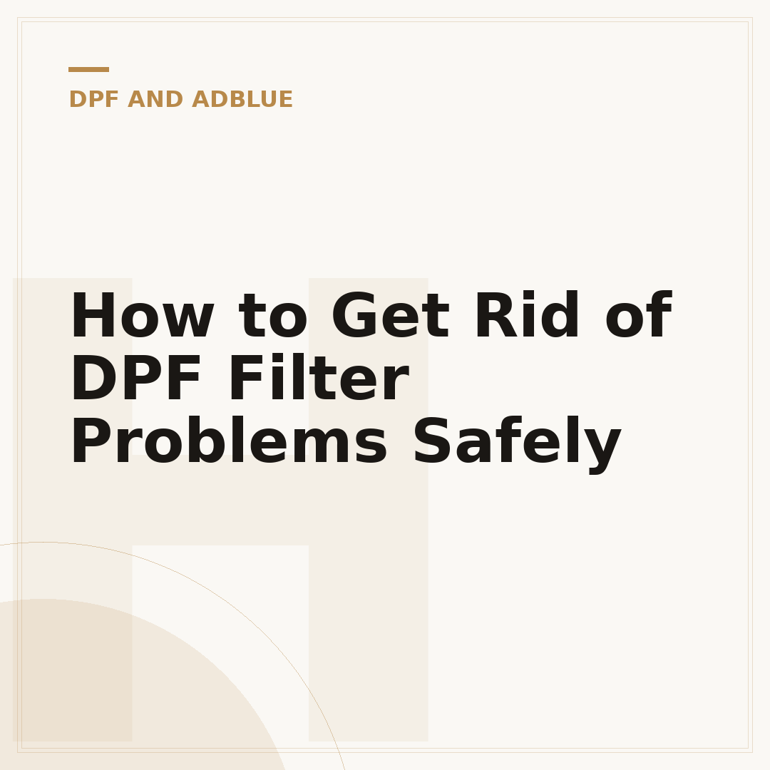 How to Get Rid of DPF Filter Problems Safely