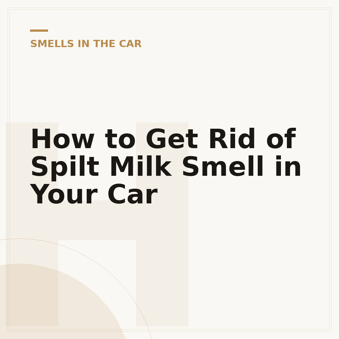 How to Get Rid of Spilt Milk Smell in Your Car