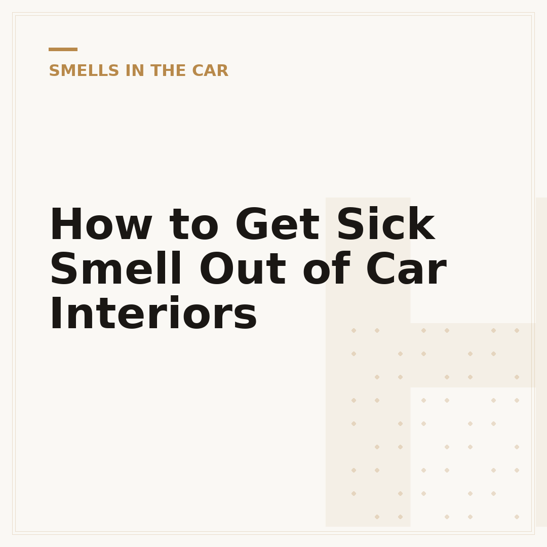 How to Get Sick Smell Out of Car Interiors