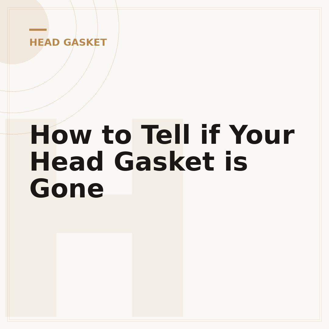 How to Tell if Your Head Gasket is Gone