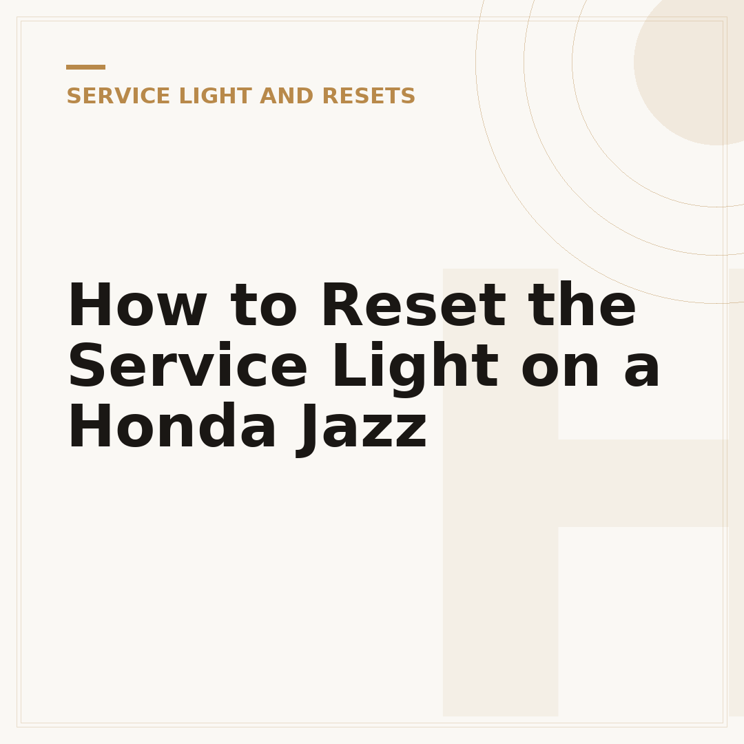 How to Reset the Service Light on a Honda Jazz