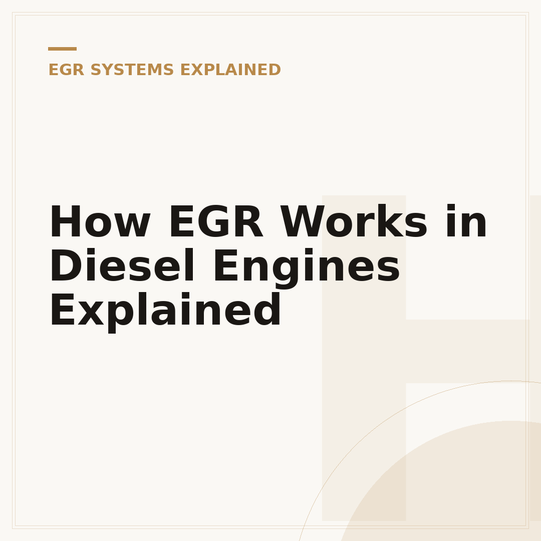 How EGR Works in Diesel Engines Explained