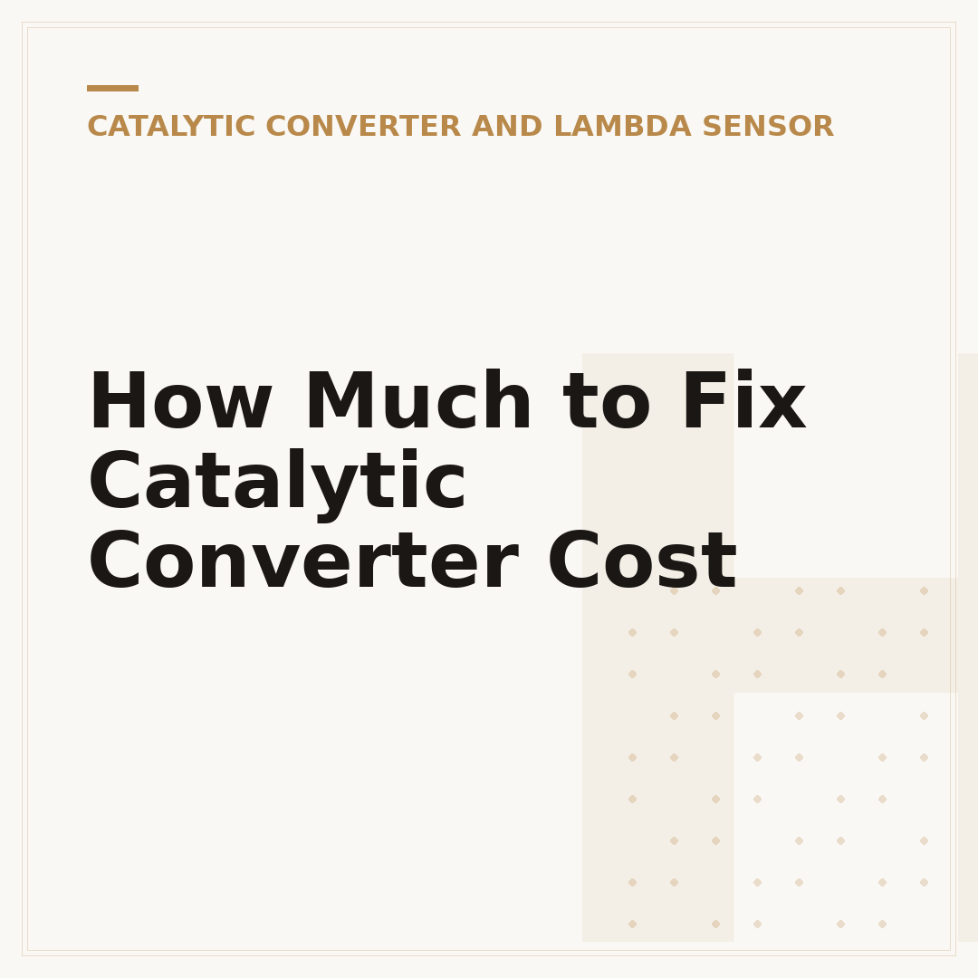 How Much to Fix Catalytic Converter Cost