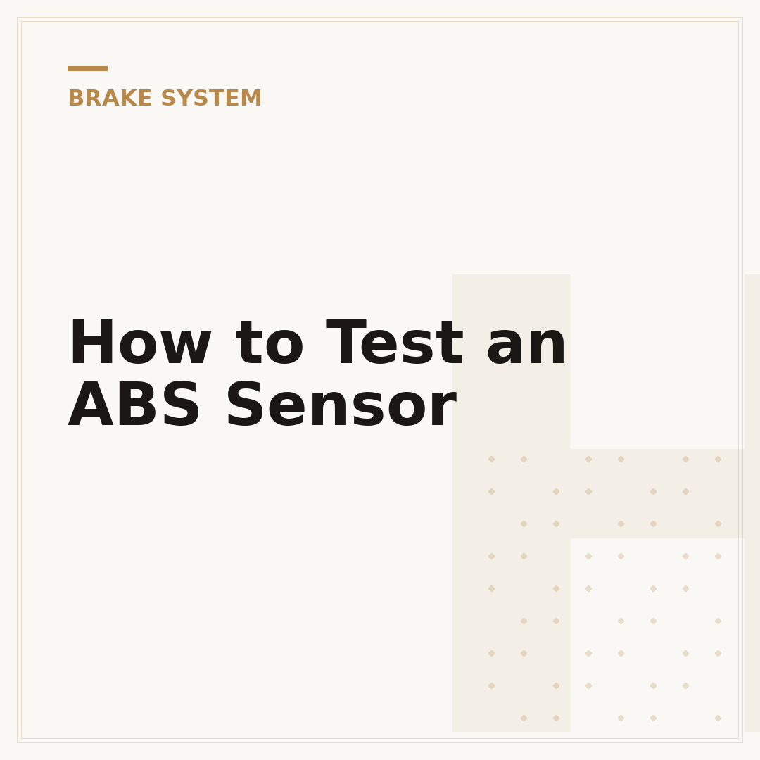 How to Test an ABS Sensor