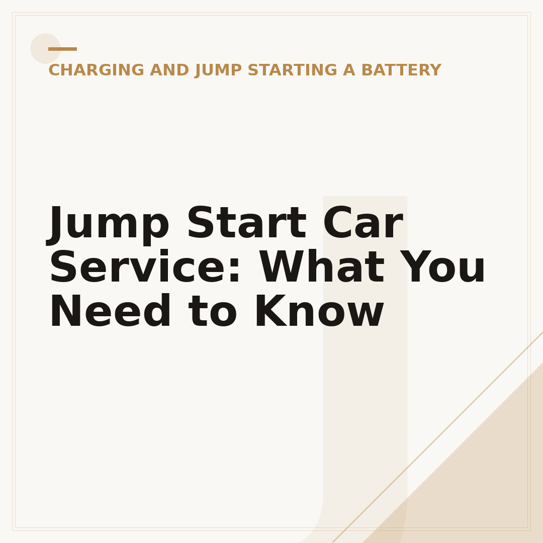 Jump Start Car Service: What You Need to Know