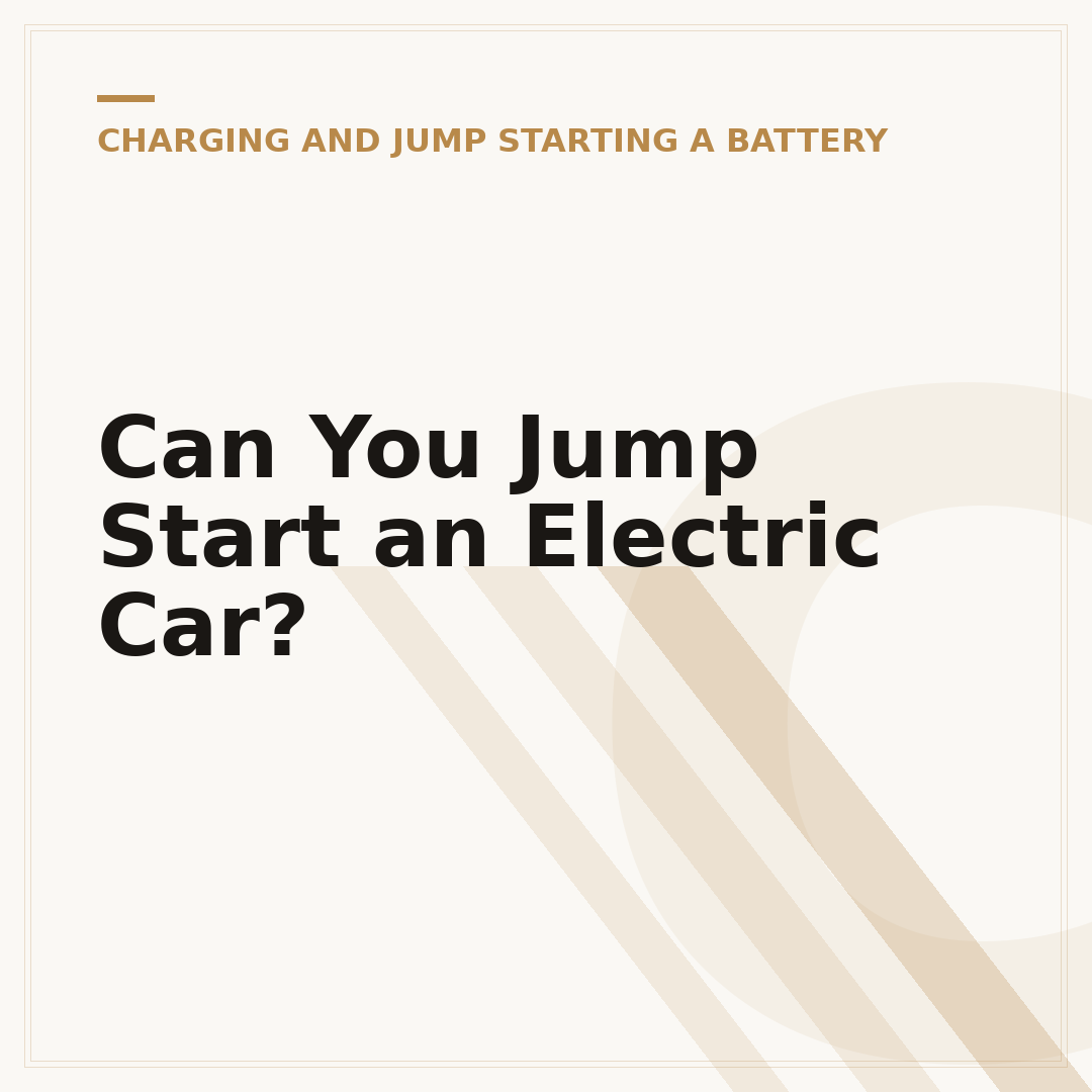 Can You Jump Start an Electric Car?