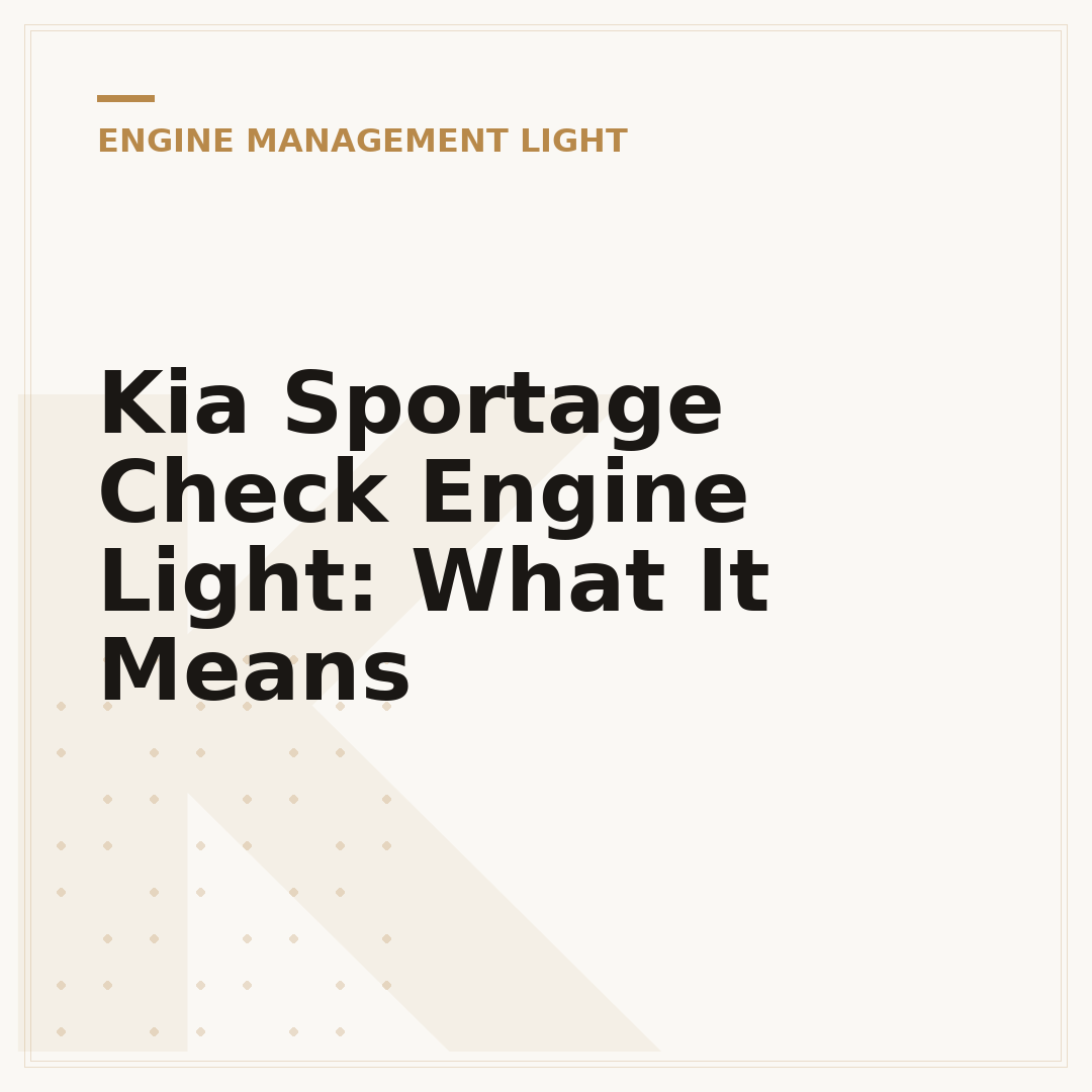 Kia Sportage Check Engine Light: What It Means