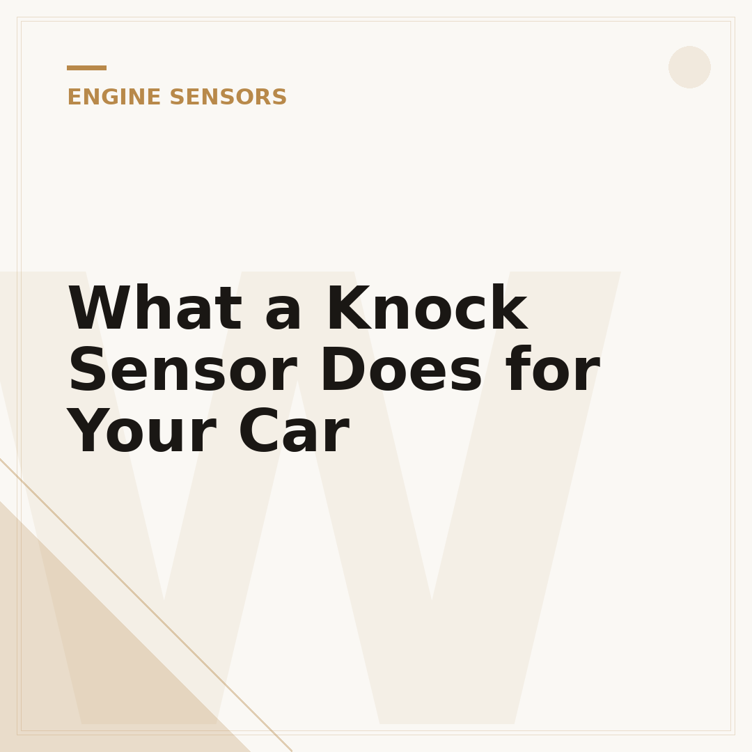 What a Knock Sensor Does for Your Car