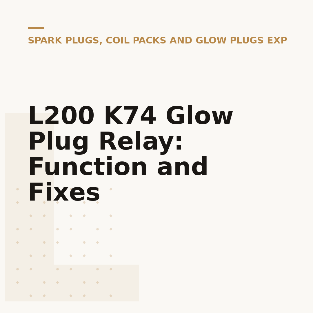 L200 K74 Glow Plug Relay: Function and Fixes