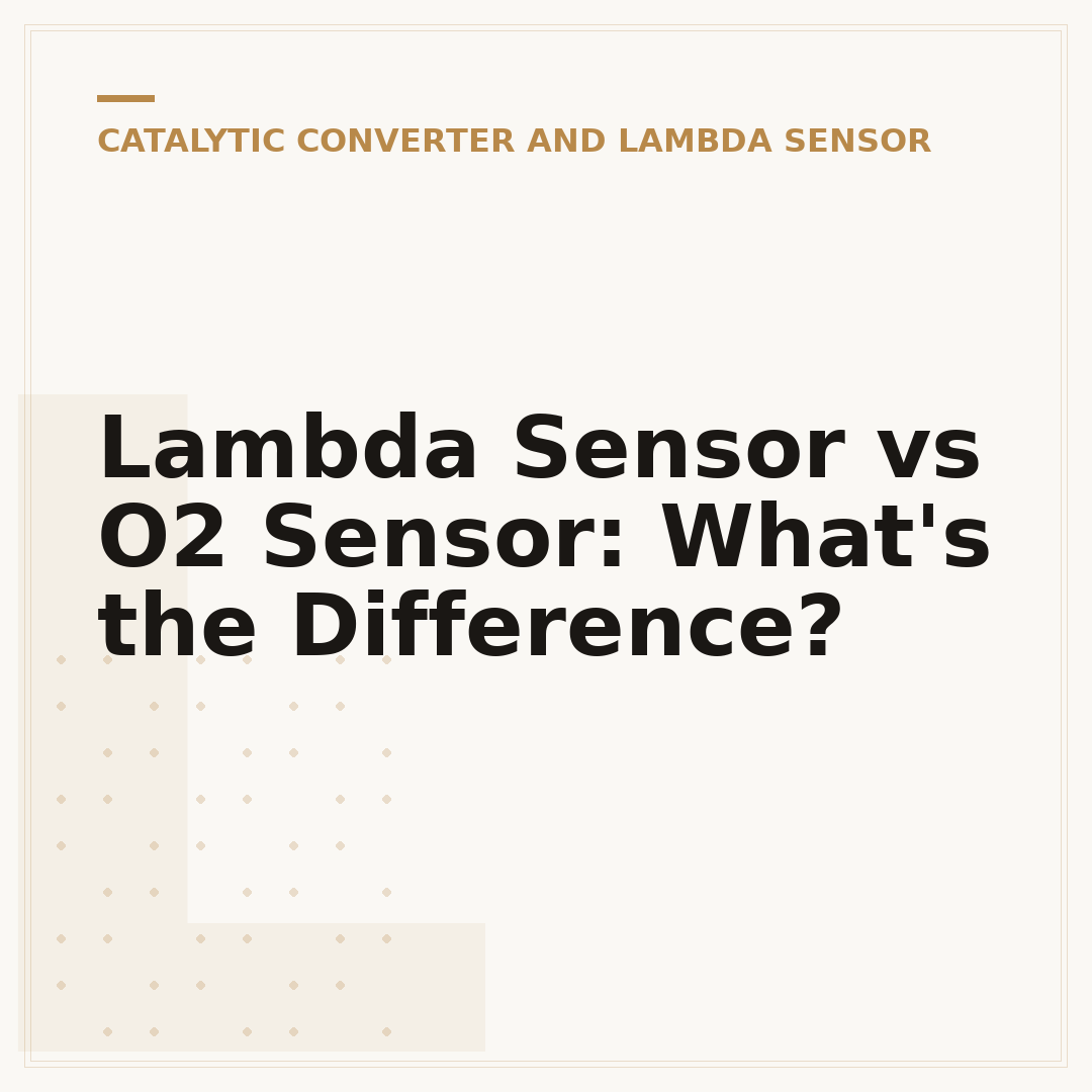 Lambda Sensor vs O2 Sensor: What's the Difference?