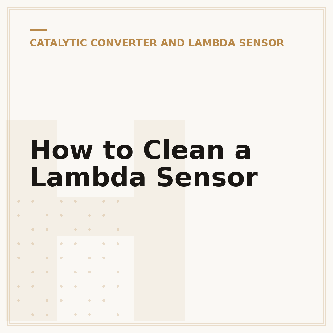 How to Clean a Lambda Sensor