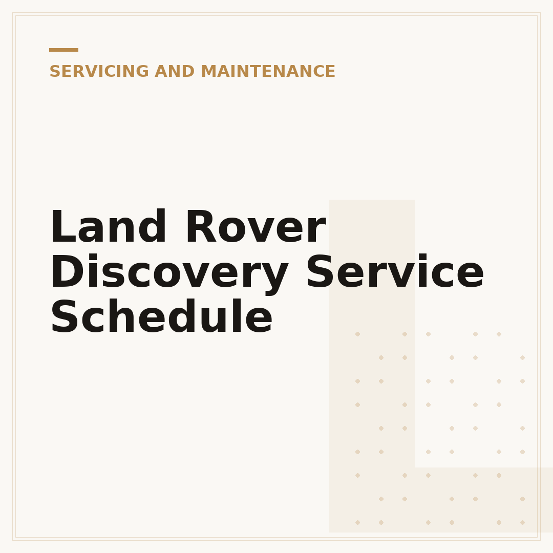 Land Rover Discovery Service Schedule