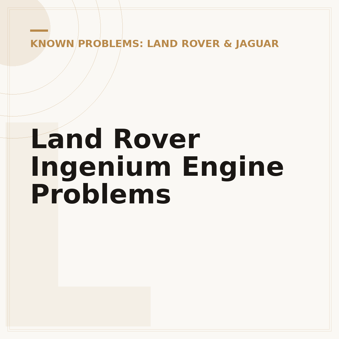 Land Rover Ingenium Engine Problems
