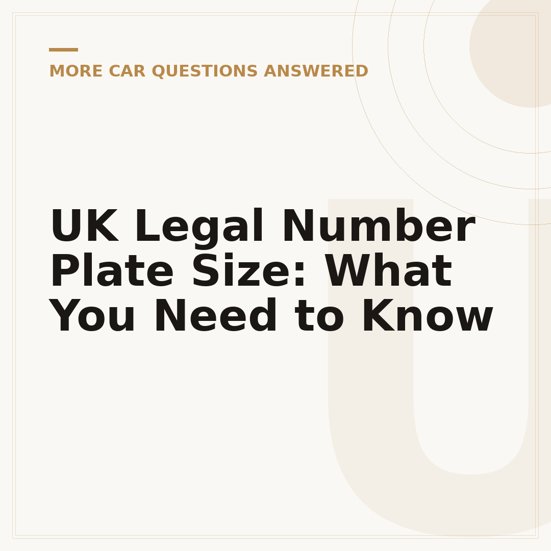 UK Legal Number Plate Size: What You Need to Know
