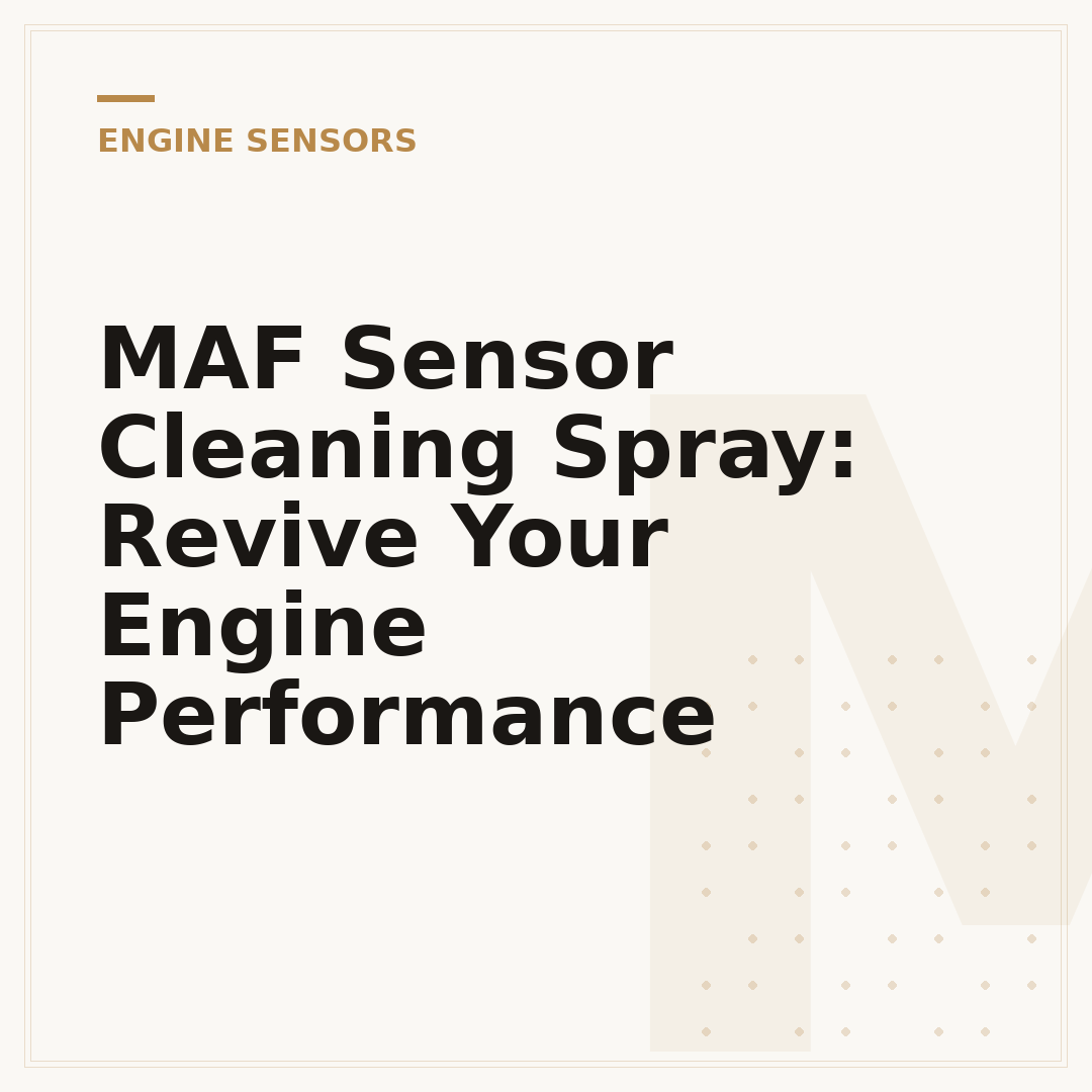 MAF Sensor Cleaning Spray: Revive Your Engine Performance