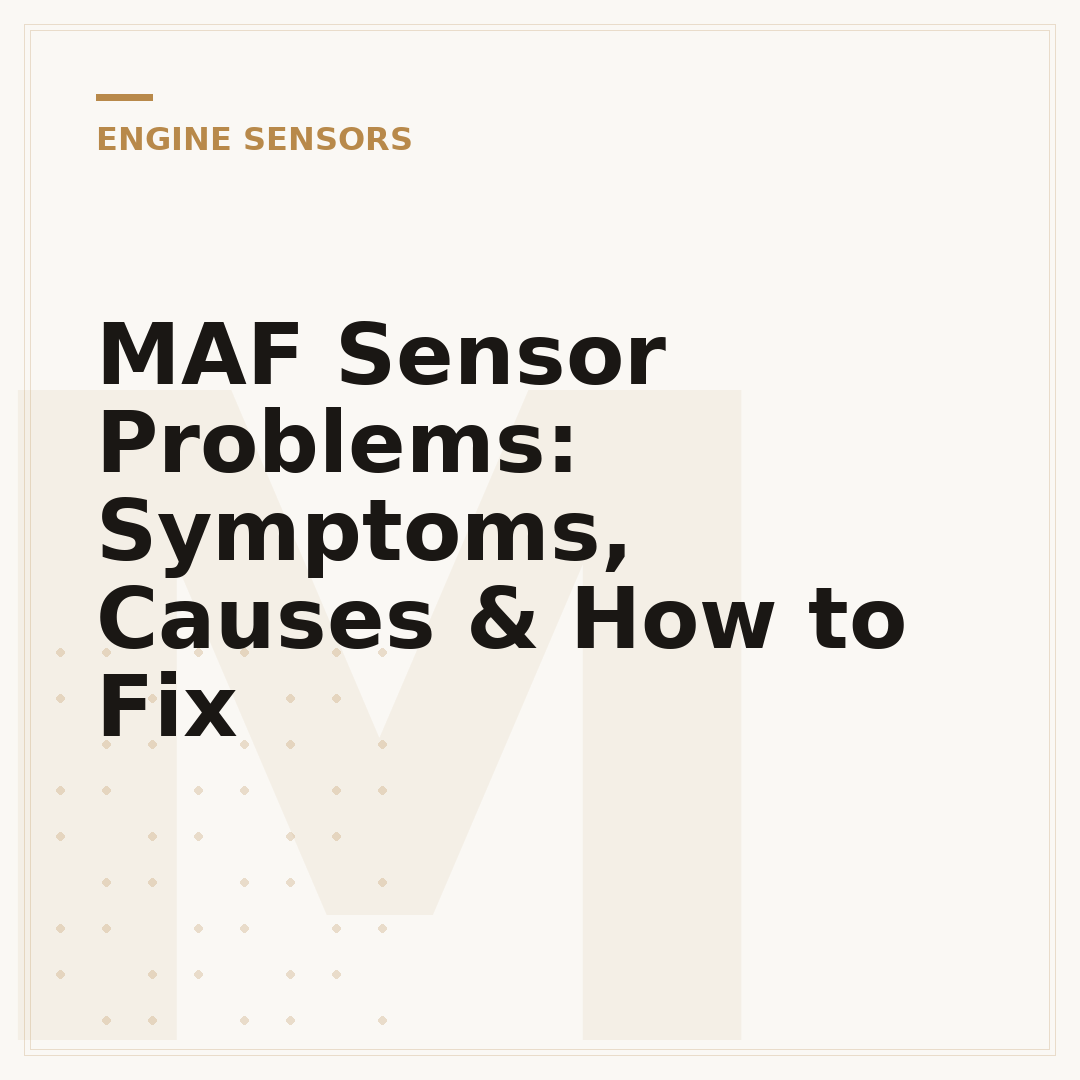 MAF Sensor Problems: Symptoms, Causes & How to Fix