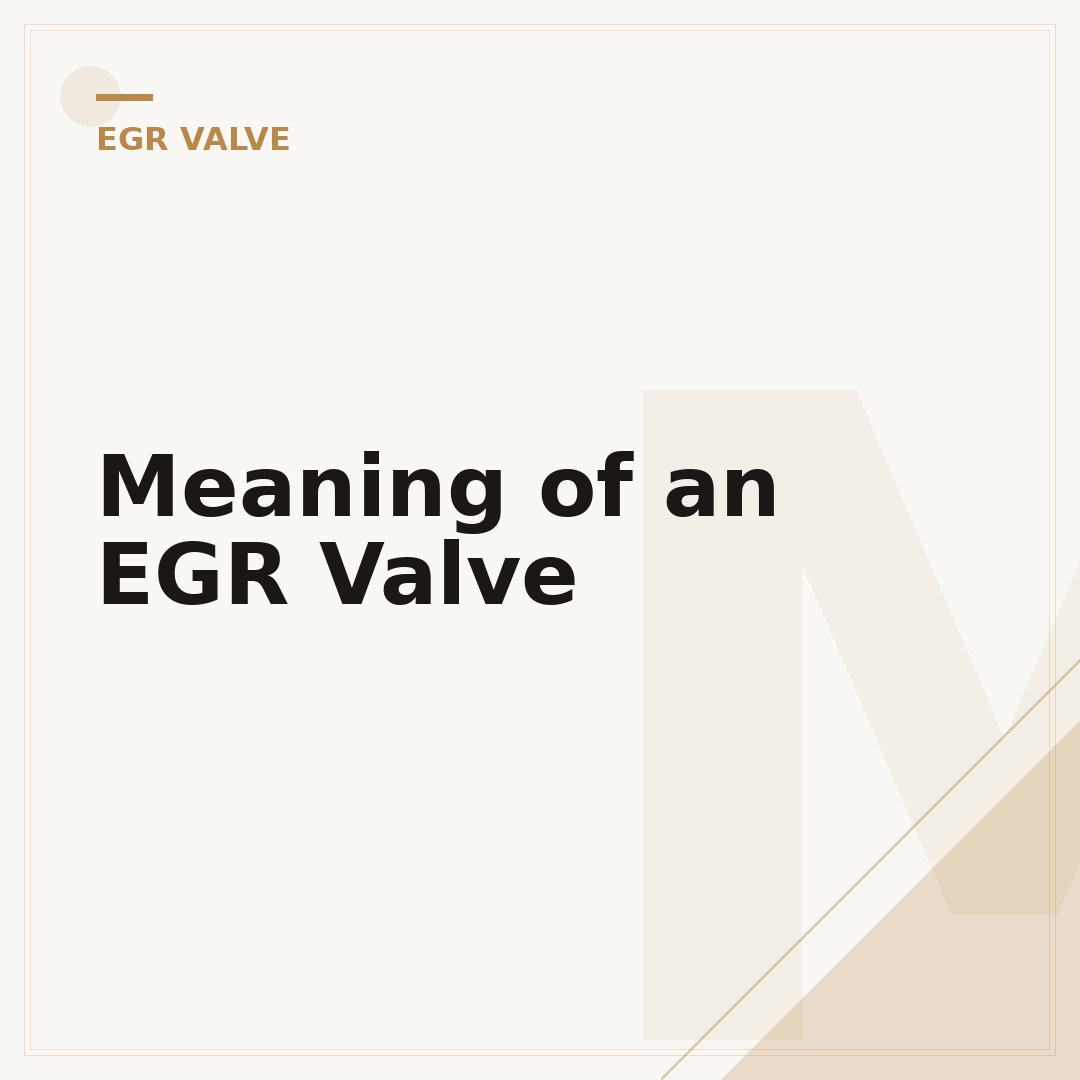 Meaning of an EGR Valve