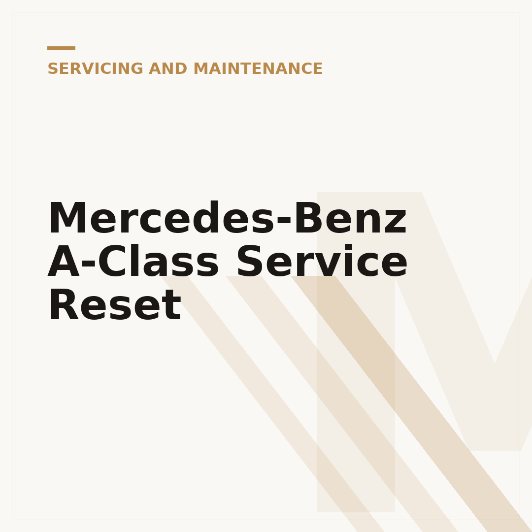 Mercedes-Benz A-Class Service Reset