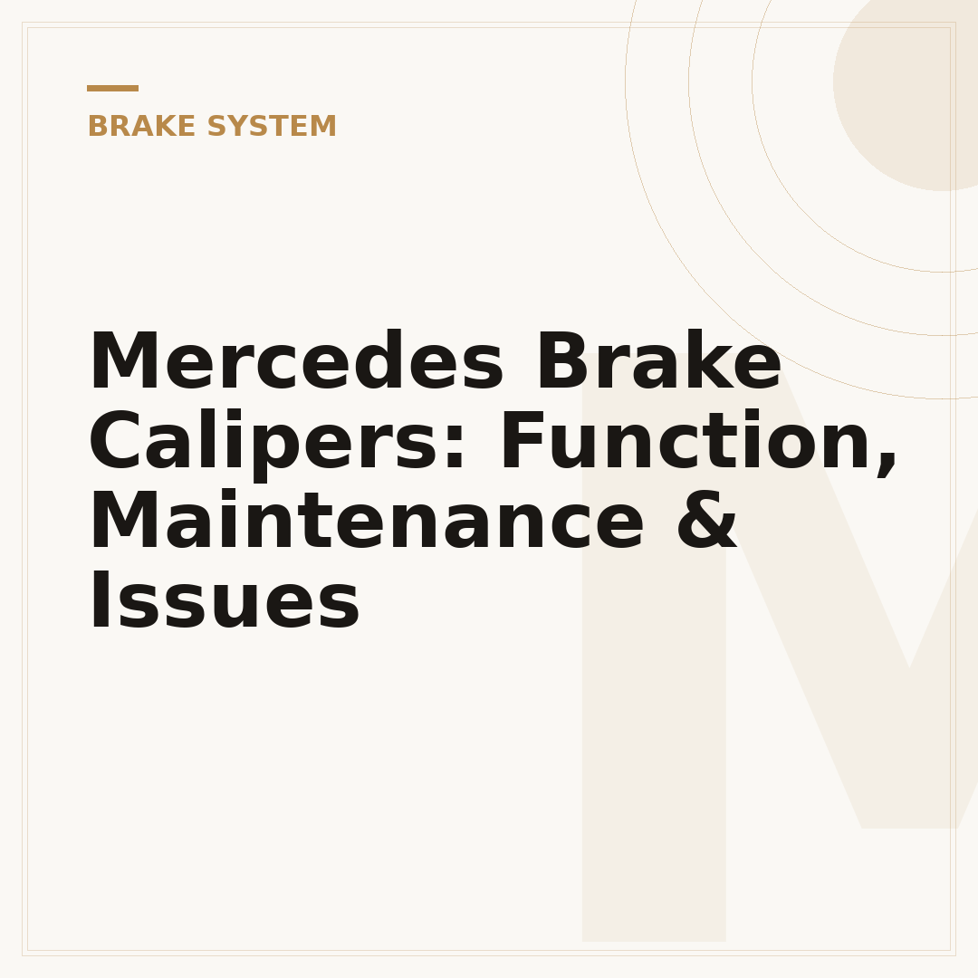 Mercedes Brake Calipers: Function, Maintenance & Issues