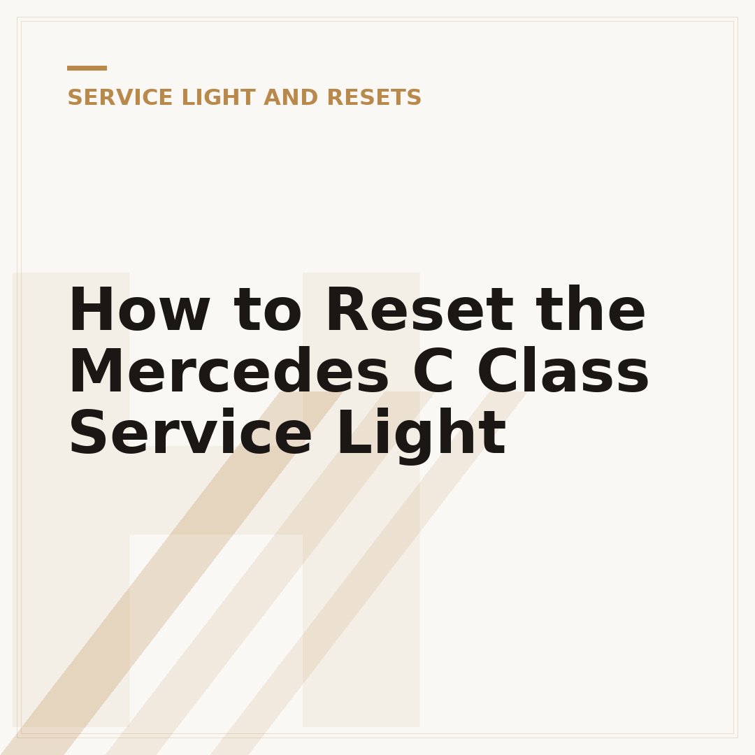 How to Reset the Mercedes C Class Service Light