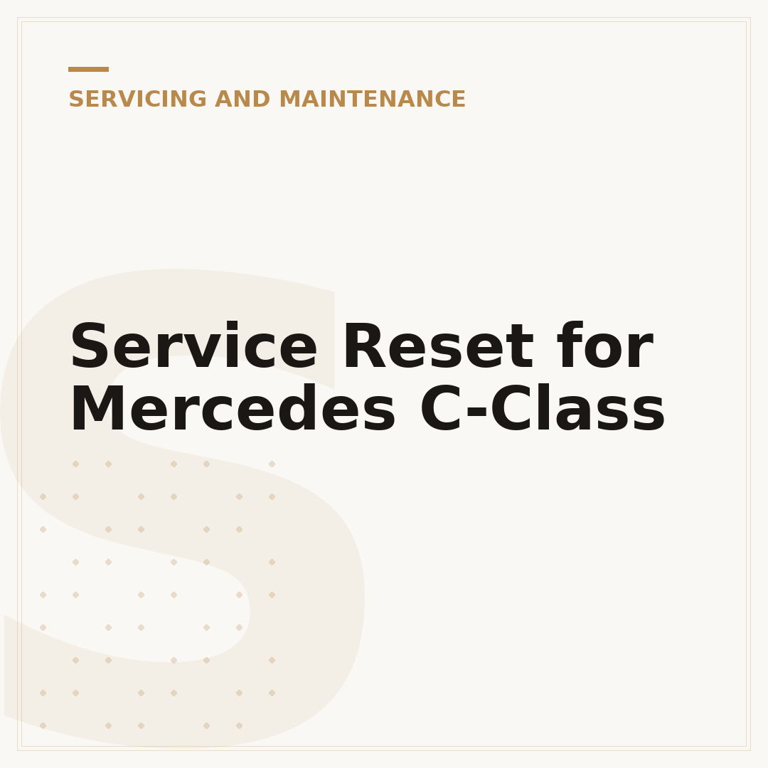 Service Reset for Mercedes C-Class