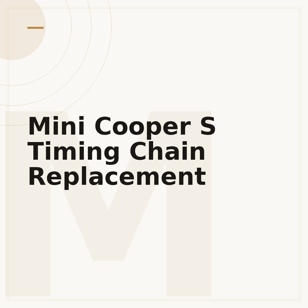 Mini Cooper S Timing Chain Replacement