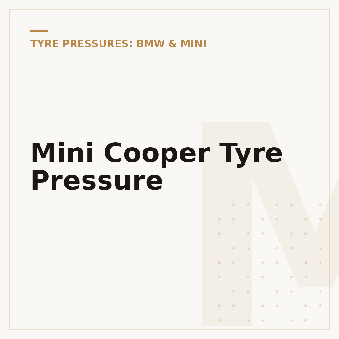 Mini Cooper Tyre Pressure