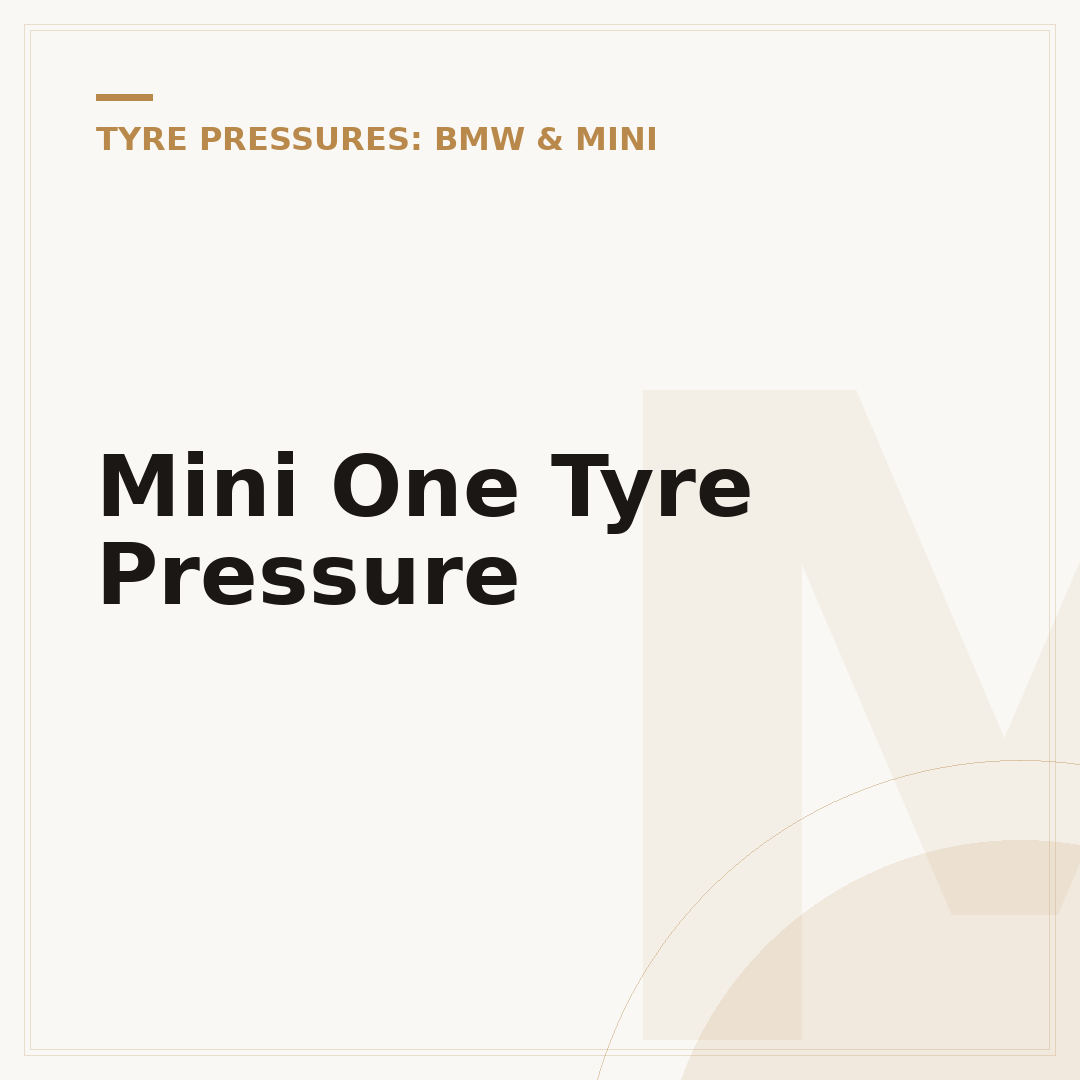 Mini One Tyre Pressure