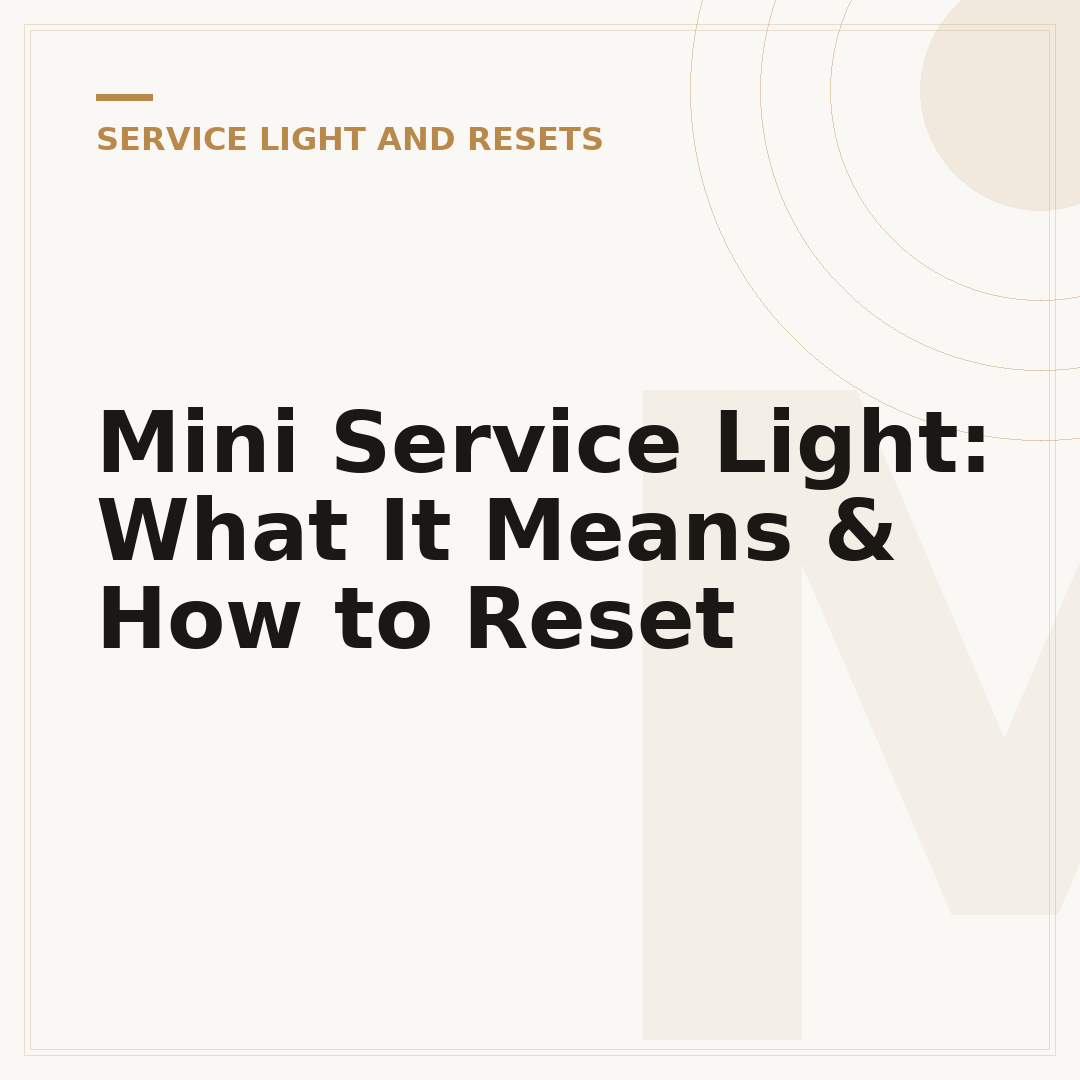 Mini Service Light: What It Means & How to Reset