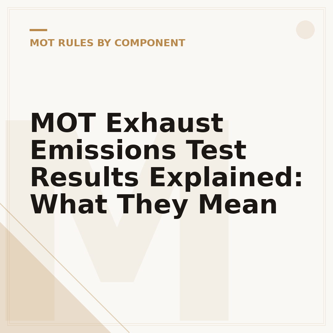 MOT Exhaust Emissions Test Results Explained: What They Mean