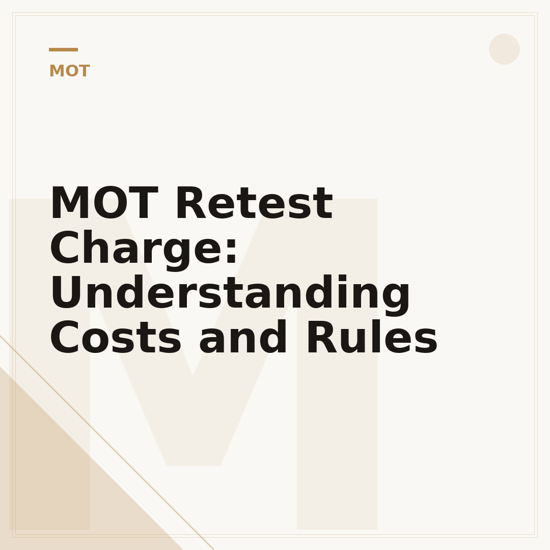 MOT Retest Charge: Understanding Costs and Rules