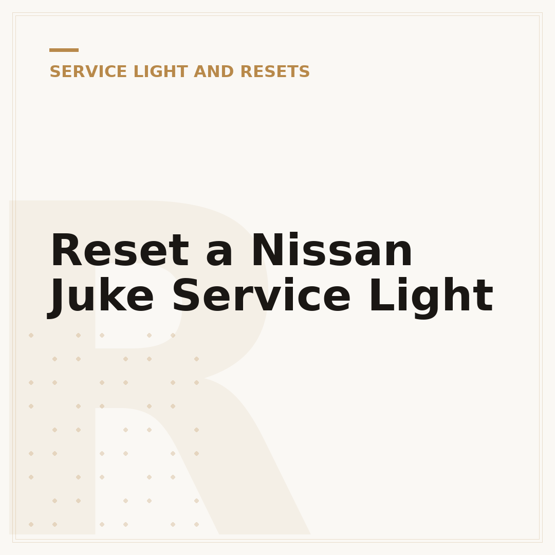Reset a Nissan Juke Service Light