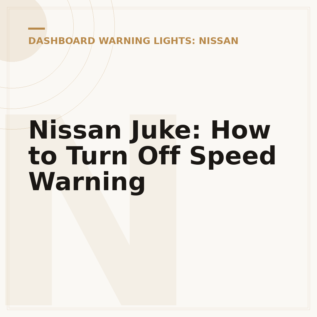 Nissan Juke: How to Turn Off Speed Warning